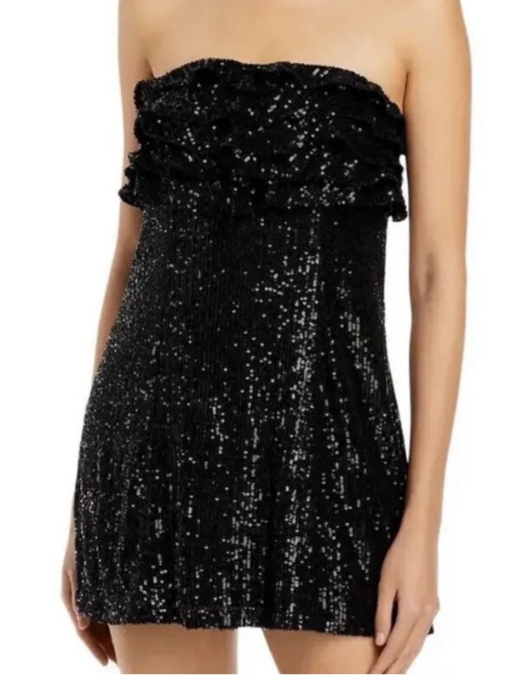 Free People Frida Sequined Ruffle Mini Dress(size 10)